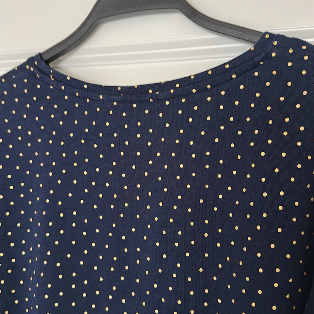 Women’s Boden Navy Gold Polka Dot Top Blouse size Small - Picture 5 of 16